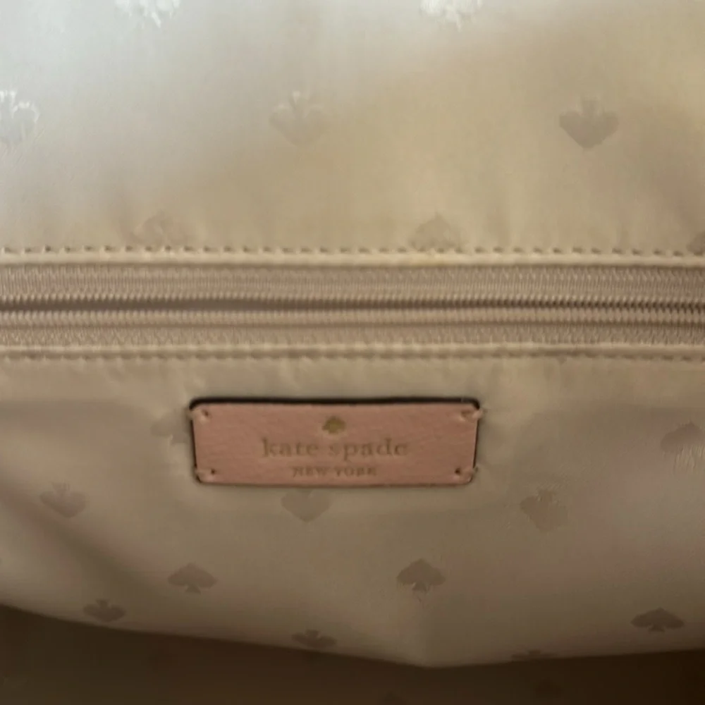 kate spade blush pink leather satchel with gold hardware